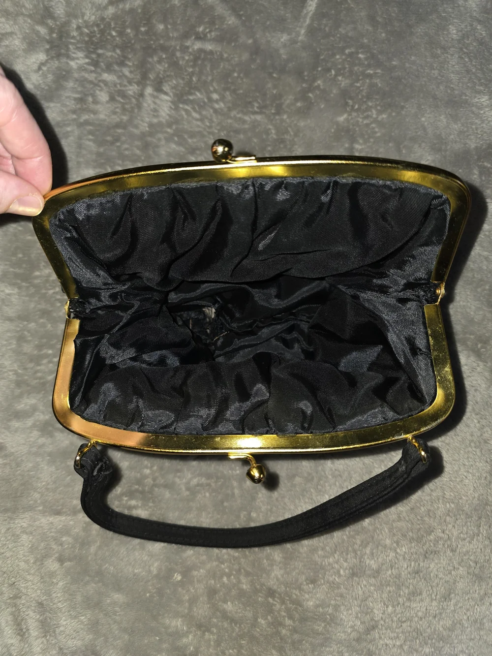 Vintage Black Gold trip Clutch Purse